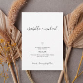 Minimal Script Wedding Invitation with Heart  Einladung