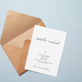 Minimal Script Wedding Invitation with Heart  Einladung