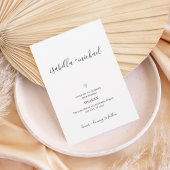 Minimal Script Wedding Invitation with Heart  Einladung