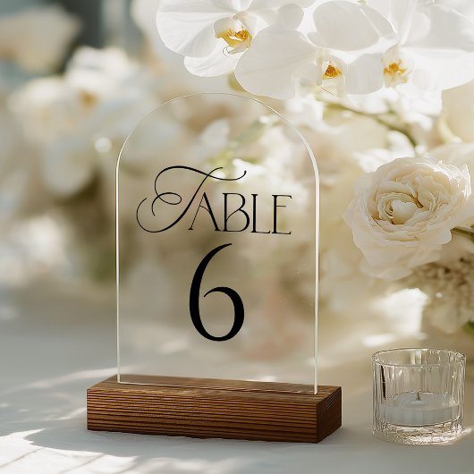 Minimal Script Wedding Table Number Acryleinladungen