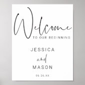 Minimal Script Wedding Welcome Sign Poster (Vorne)