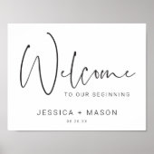 Minimal Script Wedding Welcome Sign Poster (Vorne)