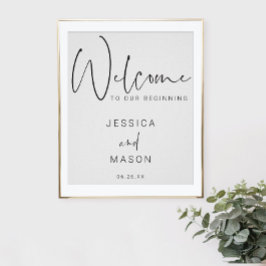 Minimal Script Wedding Welcome Sign Poster