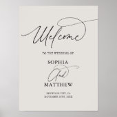 Minimal Script Welcome Wedding Poster (Vorne)