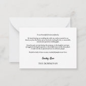 Minimal Script Zwei Foto Hochzeit Danke Karte (Rückseite)