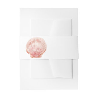 Minimal Sea Shell Invitation Belly Band (Pink)