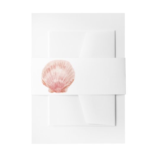 Minimal Sea Shell Invitation Belly Band (Pink) (Vorderseite Beispiel)