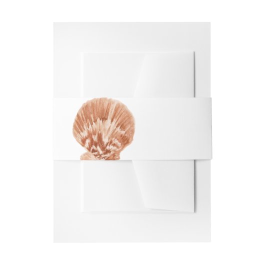 Minimal Sea Shell Invitation Belly Band (Tan) (Vorderseite Beispiel)