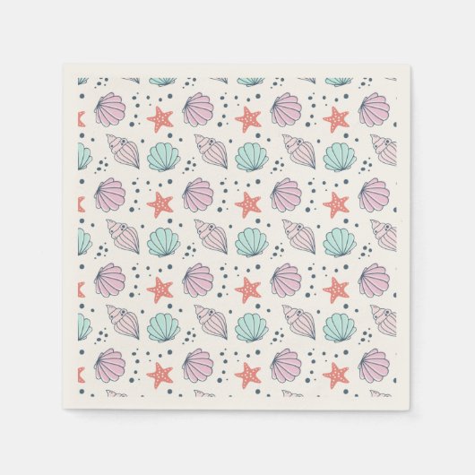 Minimal Seashell Birthday Serviette (Vorderseite)