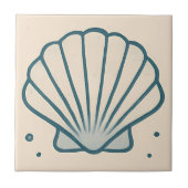 Minimal Seashell Ocean Art Tile Fliese (Vorderseite)