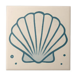 Minimal Seashell Ocean Art Tile Fliese