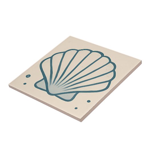Minimal Seashell Ocean Art Tile Fliese (Seite)
