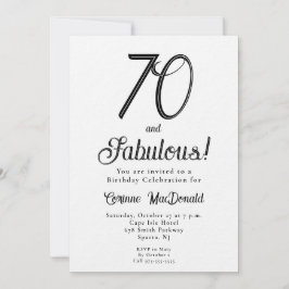Minimal Seventy and Fabulous 70th Birthday Party Einladung