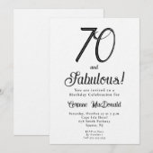 Minimal Seventy and Fabulous 70th Birthday Party Einladung (Vorne/Hinten)