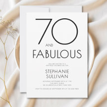 Minimal Seventy and Fabulous 70th Birthday Party