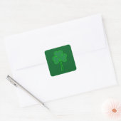 Minimal Shamrock St Patrick’s Day - Autocolante Quadratischer Aufkleber (Umschlag)
