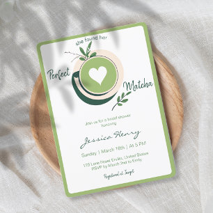 Minimal sie fand ihr Matcha-Brautparty Einladung