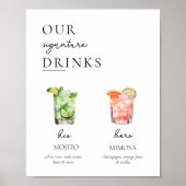 Minimal Signature Drink Sign, 400+ Drinks Poster (Vorne)