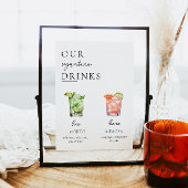 Minimal Signature Drink Sign, 400+ Drinks Poster