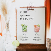 Minimal Signature Drink Sign, 400+ Drinks Poster