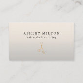 Minimal Silber Imitate Gold Scheren Haarstiel Visitenkarte (Vorderseite)