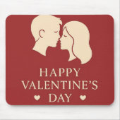 Minimal Silhouette Romantic Valentines Office Mousepad (Vorne)