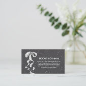 Minimal Silver Bow Winter Snow Books Baby Shower  Begleitkarte (Stehend Vorderseite)