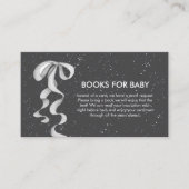 Minimal Silver Bow Winter Snow Books Baby Shower  Begleitkarte (Vorderseite)
