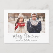 Minimal Silver Frohe Weihnachten Save the Date Fot (Vorderseite)