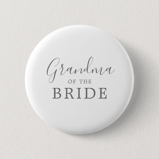 Minimal Silver Oma des Bride-Brautparty Button (Vorderseite)