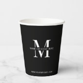 Minimal Simple Business Logo Custom Company Event Pappbecher (Rückseite)