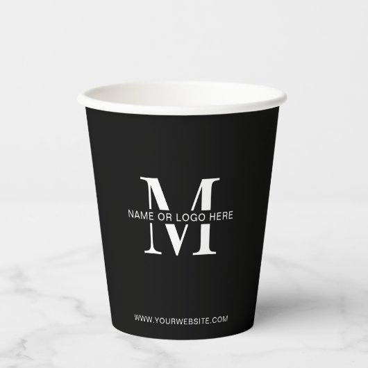 Minimal Simple Business Logo Custom Company Event Pappbecher (Vorderseite)