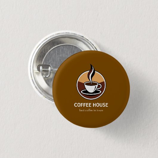 Minimal Simple Coffee Shop barista Button (Vorne & Hinten)