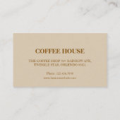 Minimal Simple Coffee Shop barista Visitenkarte (Rückseite)