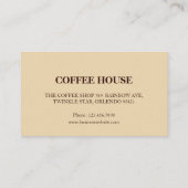 Minimal Simple Coffee Shop barista Visitenkarte (Rückseite)