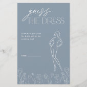 Minimal Simple Dusty Blue Brautparty Game (Vorderseite)