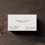 Minimal Simple Elegant Texture White Consultant Visitenkarte<br><div class="desc">Elegant customizable business card template with texture white background. Minimalist elegant design,  perfect for any professionals.</div>