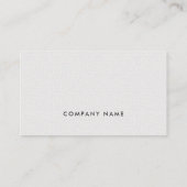 Minimal Simple Elegant Texture White Consultant Visitenkarte (Rückseite)