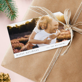 Minimal Simple Elegante Weihnachten Couple Foto Geschenkanhänger