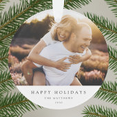 Minimal Simple Elegante Weihnachten Couple Foto Ornament