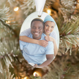 Minimal Simple Family Foto Weihnachten Ornament