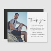 Minimal Simple Funeral Memorial Foto Vielen Dank Magnetkarte (Vorne/Hinten)