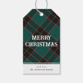 Minimal Simple Green Buffalo Kariert Frohe Weihnac Geschenkanhänger