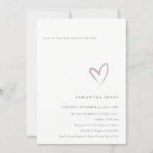 Minimal Simple Lavender Heart Brautparty laden