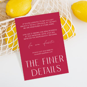 Minimal Simple Magenta The Finer Details  Begleitkarte