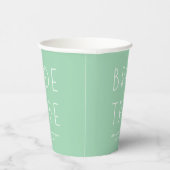 Minimal Simple Mint Green Bride Stamm Bachelorette Pappbecher (Rechts)