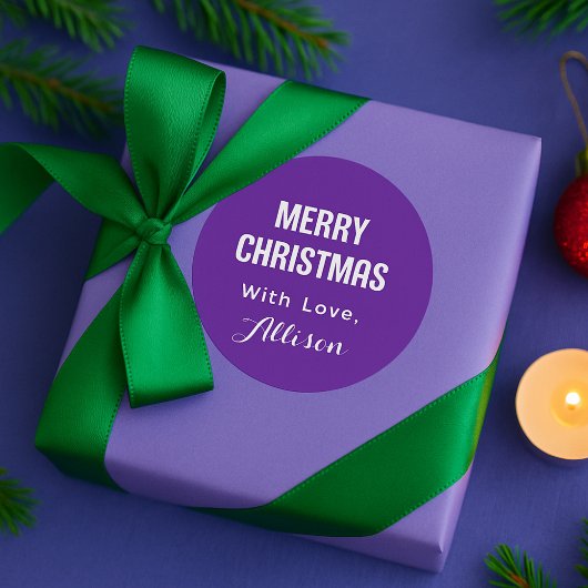 Minimal Simple Modern Chic Typography Christmas Runder Aufkleber