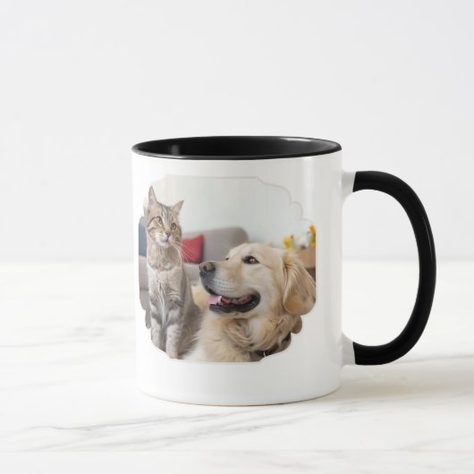 Minimal Simple Pet Mug – Dog & Cat Line Art Design Tasse (Rechts)