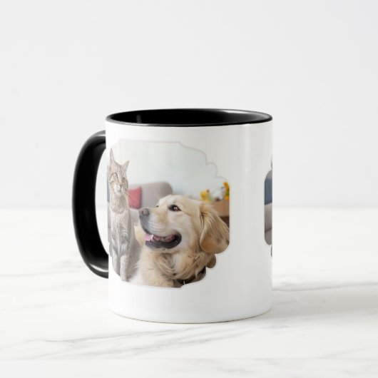 Minimal Simple Pet Mug – Dog & Cat Line Art Design Tasse (Vorderseite Links)