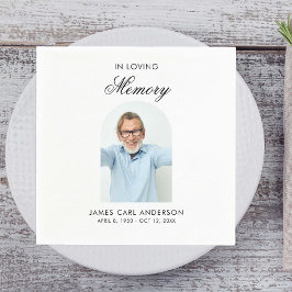 Minimal Simple Photo Arch Memorial Serviette
